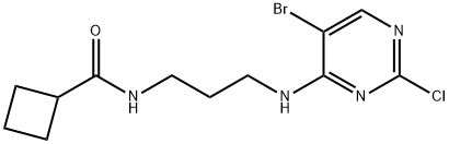 cyclobutanecarboxylic acid [3-(5-bromo-2-chloro-pyrimidin-4-ylamino)-propyl]-amide 구조식 이미지