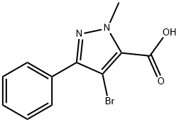 4-bromo-1-methyl-3-phenyl-1H-pyrazole-5-carboxylic acid Structure