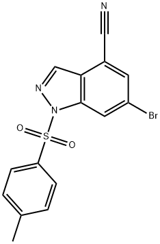 6-bromo-1-tosyl-1H-indazole-4-carbonitrile 구조식 이미지