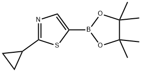 2-cyclopropyl-5-(4,4,5,5-tetramethyl-1,3,2-dioxaborolan-2-yl)thiazole 구조식 이미지