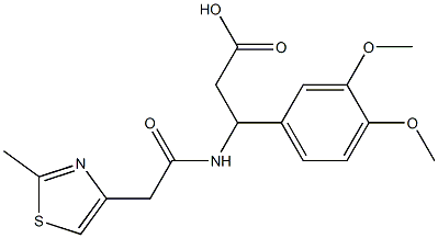 3-(3,4-dimethoxyphenyl)-3-{[(2-methyl-1,3-thiazol-4-yl)acetyl]amino}propanoic acid Structure