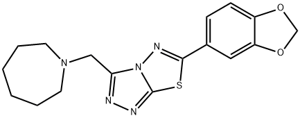 3-(azepan-1-ylmethyl)-6-(1,3-benzodioxol-5-yl)[1,2,4]triazolo[3,4-b][1,3,4]thiadiazole Structure