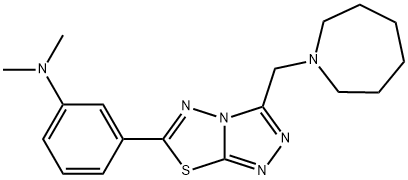 3-[3-(azepan-1-ylmethyl)[1,2,4]triazolo[3,4-b][1,3,4]thiadiazol-6-yl]-N,N-dimethylaniline 구조식 이미지