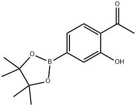 1-(2-hydroxy-4-(4,4,5,5-tetramethyl-1,3,2-dioxaborolan-2-yl)phenyl)ethanone 구조식 이미지