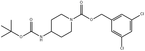 3,5-dichlorobenzyl 4-(tert-butoxycarbonylamino)piperidine-1-carboxylate Structure