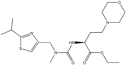 (S)-Ethyl 2-[3-(2-Isopropyl-thiazol-4-ylmethyl)-3-methylureido]-4-morpholin-4-yl-butanoate 구조식 이미지