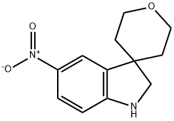 5-Nitro-1,2-Dihydrospiro[Indole-3,4'-Oxane] 구조식 이미지