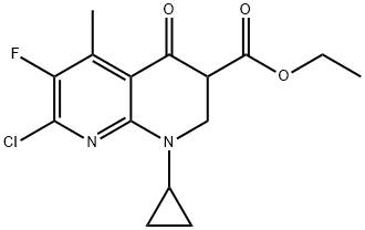 Ethyl 7-chloro-1-cyclopropyl-6-fluoro-5-methyl-4-oxo-1,2,3,4-tetrahydro-1,8-naphthyridine-3-carboxylate Structure