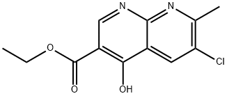 6-Chloro-7-methyl-4-oxo-1,4-dihydro-[1,8]naphthyridine-3-carboxylic acid ethyl ester Structure