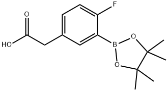 2-(4-Fluoro-3-(4,4,5,5-tetramethyl-1,3,2-dioxaborolan-2-yl)phenyl)acetic acid Structure