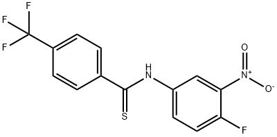 N-(4-Fluoro-3-nitrophenyl)-4-(trifluoromethyl)benzothioamide 구조식 이미지