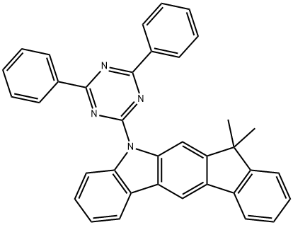 5-(4,6-diphenyl-1,3,5-triazin-2-yl)-7,7-dimethyl-5,7-dihydroindeno[2,1-b]carbazole Structure