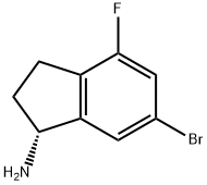 (1R)-6-BROMO-4-FLUORO-2,3-DIHYDRO-1H-INDEN-1-AMINE 구조식 이미지