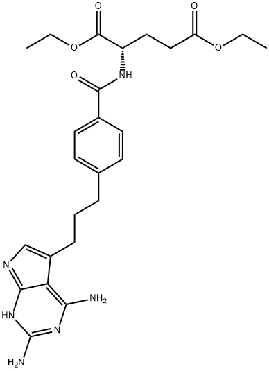 (S)-diethyl 2-(4-(3-(2,4-diamino-7H-pyrrolo[2,3-d]pyrimidin-5-yl)propyl)benzamido)pentanedioate(WXG01255) Structure