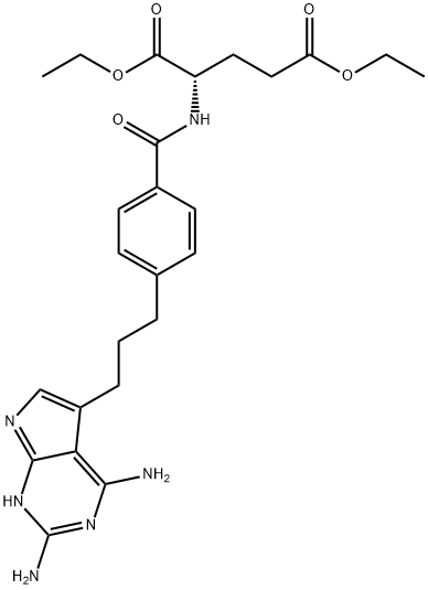 (S)-diethyl 2-(4-(3-(2,4-diamino-7H-pyrrolo[2,3-d]pyrimidin-5-yl)propyl)benzamido)pentanedioate(WXG01255) 구조식 이미지