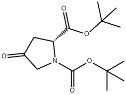 (R)-Di-tert-butyl 4-oxopyrrolidine-1,2-dicarboxylate Structure