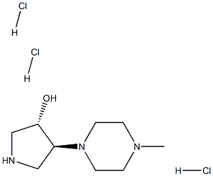 trans-4-(4-Methyl-1-piperazinyl)-3-pyrrolidinol trihydrochloride 구조식 이미지