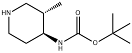 (3S,4S)-(3-Methyl-piperidin-4-yl)-carbamic acid tert-butyl ester 구조식 이미지