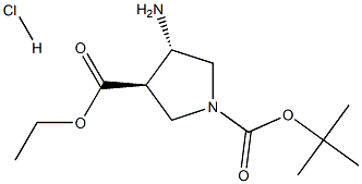 (3R,4S)-4-AMINO-1-BOC-3-PYRROLIDINECARBOXYLIC ACID ETHYL ESTER HCL 구조식 이미지