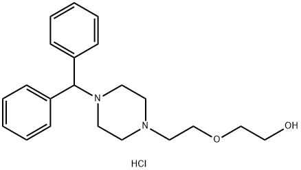 2-(2-(4-Benzhydrylpiperazin-1-yl)ethoxy)ethanol hydrochloride 구조식 이미지