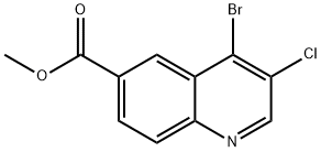 4-Bromo-3-chloro-quinoline-6-carboxylic acid methyl ester 구조식 이미지