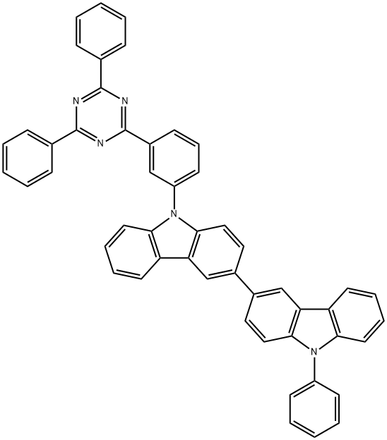 9-[3-(4,6-Diphenyl-1,3,5-triazin-2-yl)phenyl]-9'-phenyl-3,3'-dicarbazole Structure
