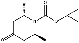 (2S,6S)-2,6-Dimethyl-4-oxo-piperidine-1-carboxylic acid tert-butyl ester Structure