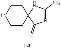 2-Amino-1,3,8-triazaspiro[4.5]dec-1-en-4-one dihydrochloride Structure