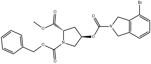 (2S,4R)-1-benzyl 2-methyl 4-((4-bromoisoindoline-2-carbonyl)oxy)pyrrolidine-1,2-dicarboxylate 구조식 이미지
