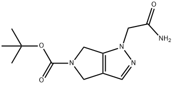 tert-Butyl 1-(2-amino-2-oxoethyl)-4,6-dihydropyrrolo[3,4-c]pyrazole-5(1H)-carboxylate Structure