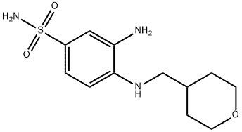 3-amino-4-[[(tetrahydro-2H-pyran-4-yl)methyl]amino]benzenesulfonamide Structure