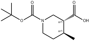 Trans-1-(Tert-Butoxycarbonyl)-4-Methylpiperidine-3-Carboxylic Acid Structure