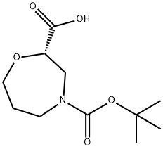 (S)-4-(tert-butoxycarbonyl)-1,4-oxazepane-2-carboxylic acid 구조식 이미지