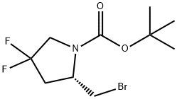 tert-butyl (2S)-2-(bromomethyl)-4,4-difluoropyrrolidine-1-carboxylate 구조식 이미지