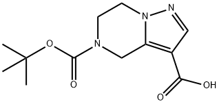 5-{[(2-Methyl-2-propanyl)oxy]carbonyl}-4,5,6,7-tetrahydropyrazolo[1,5-a]pyrazine-3-carboxylic acid 구조식 이미지