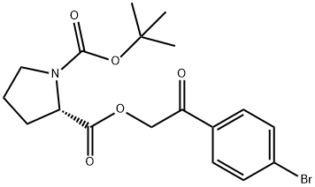 (S)-2-(2-(4-bromophenyl)-2-oxoethyl) 1-tert-butyl pyrrolidine-1,2-dicarboxylate(WXG03504) 구조식 이미지