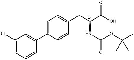 (S)-2-((tert-butoxycarbonyl)amino)-3-(3'-chloro-[1,1'-biphenyl]-4-yl)propanoicacid Structure