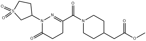 methyl (1-{[1-(1,1-dioxidotetrahydrothiophen-3-yl)-6-oxo-1,4,5,6-tetrahydropyridazin-3-yl]carbonyl}piperidin-4-yl)acetate 구조식 이미지