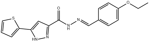 N'-[(E)-(4-ethoxyphenyl)methylidene]-3-(thiophen-2-yl)-1H-pyrazole-5-carbohydrazide Structure