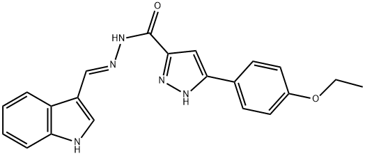 3-(4-ethoxyphenyl)-N'-[(E)-1H-indol-3-ylmethylidene]-1H-pyrazole-5-carbohydrazide 구조식 이미지