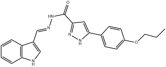 N'-[(E)-1H-indol-3-ylmethylidene]-3-(4-propoxyphenyl)-1H-pyrazole-5-carbohydrazide Structure