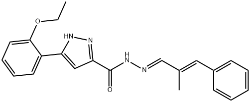 3-(2-ethoxyphenyl)-N'-[(1E,2E)-2-methyl-3-phenylprop-2-en-1-ylidene]-1H-pyrazole-5-carbohydrazide 구조식 이미지