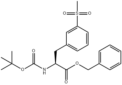 L-Phenylalanine,N-[(1,1-dimethylethoxy)carbonyl]-3-(methylsulfonyl)-, phenylmethyl ester 구조식 이미지
