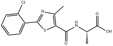 N-{[2-(2-chlorophenyl)-4-methyl-1,3-thiazol-5-yl]carbonyl}-L-alanine Structure