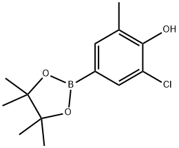 2-Chloro-6-methyl-4-(4,4,5,5-tetramethyl-1,3,2-dioxaborolan-2-yl)phenol Structure