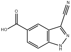 3-cyano-1H-indazole-5-carboxylic acid Structure