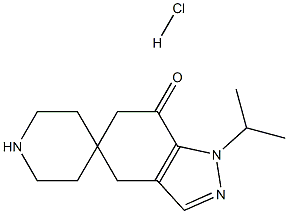 1-isopropyl-1,4-dihydrospiro[indazole-5,4'-piperidin]-7(6H)-onehydrochloride Structure