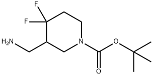 tert-butyl 3-(aminomethyl)-4,4-difluoropiperidine-1-carboxylate 구조식 이미지