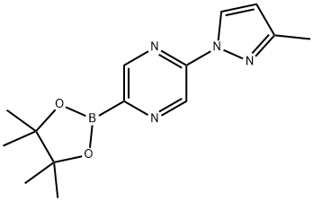 2-(3-methyl-1H-pyrazol-1-yl)-5-(4,4,5,5-tetramethyl-1,3,2-dioxaborolan-2-yl)Pyrazine 구조식 이미지