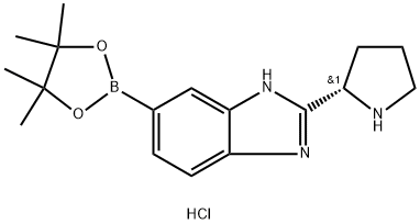 (S)-2-(pyrrolidin-2-yl)-6-(4,4,5,5-tetramethyl-1,3,2-dioxaborolan-2-yl)-1H-benzo[d]imidazole Structure